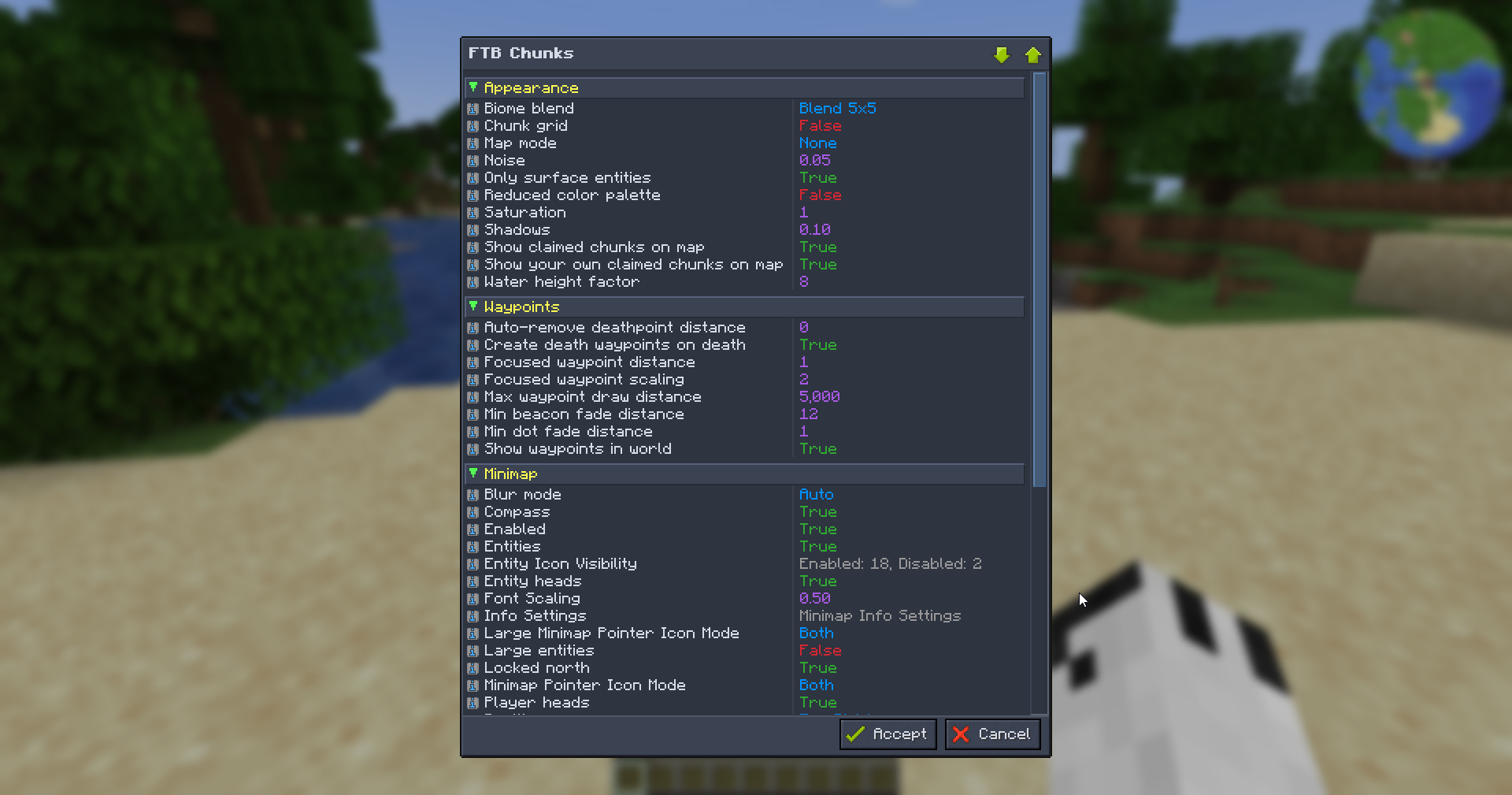Editing the config in-game